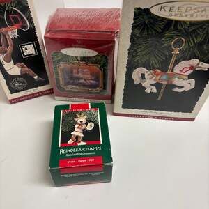 Hallmark Keepsake Ornament Lot of 4 Collectors Series Shaq Carousel Reindeer Cha